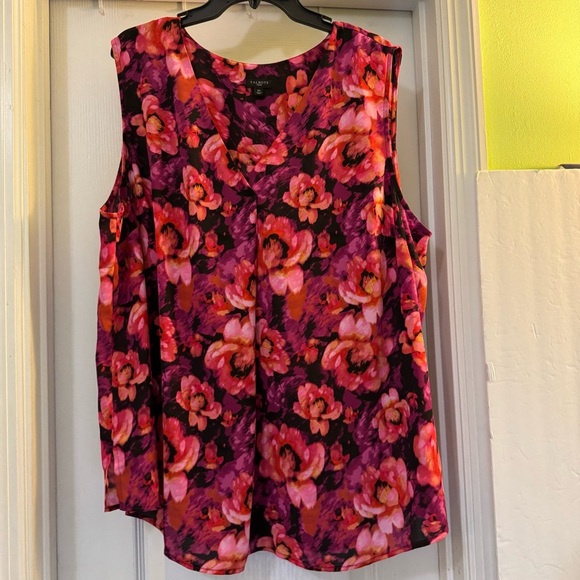 Talbots Pink & Purple Floral Sleeveless Blouse - Picture 1 of 7